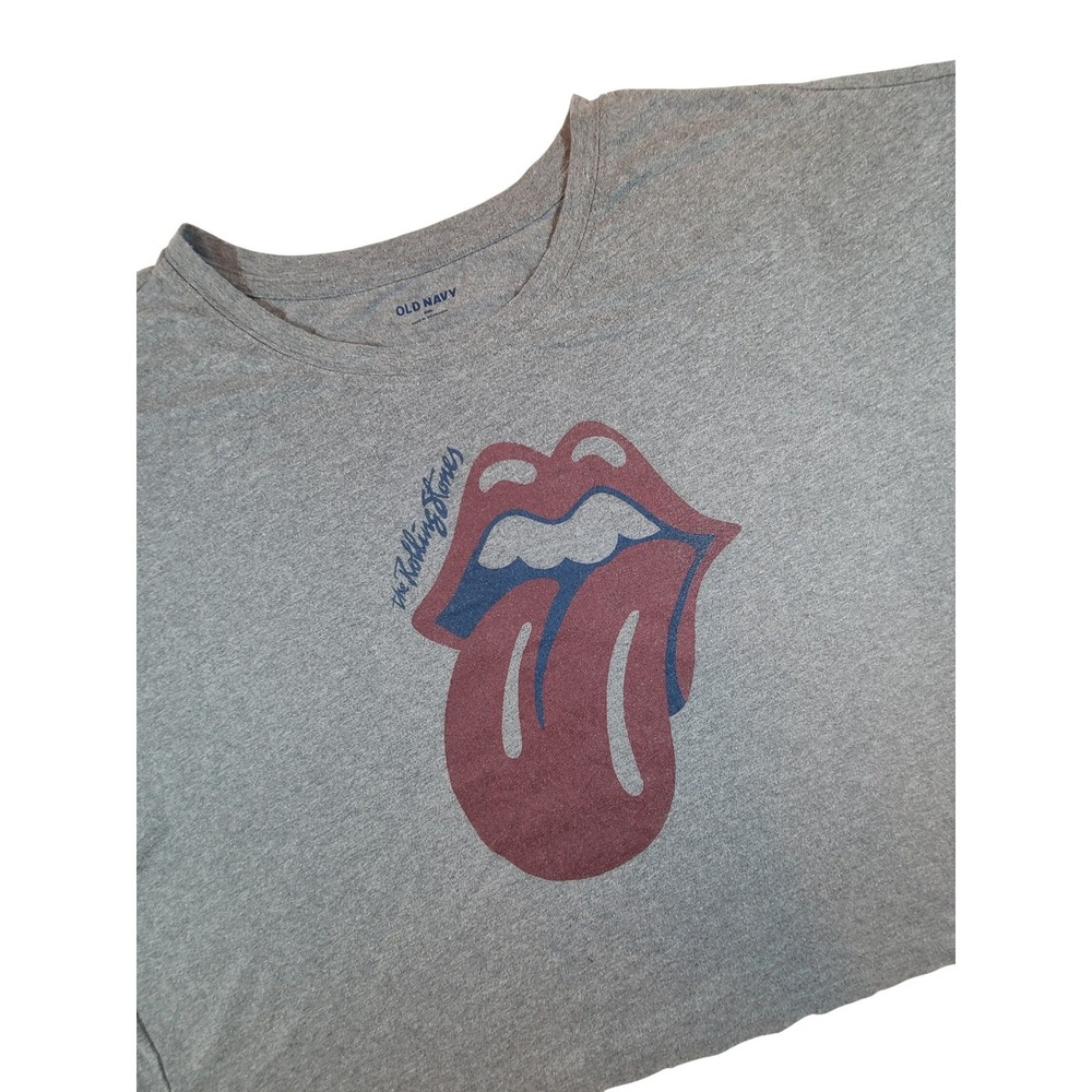Old Navy Rolling Stones‎ Tongue Logo Gray T Shirt XXL